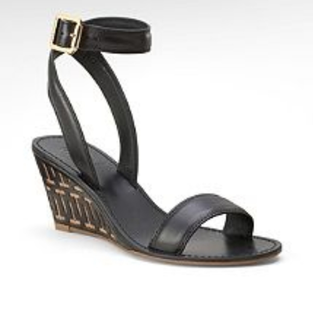 Tory Burch black wedges